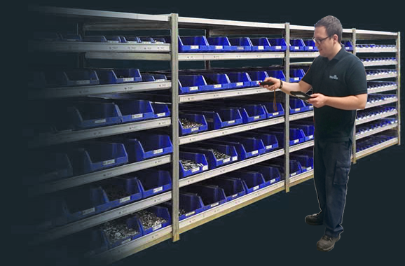 Staytite Kanban Racking with Kanban Operative
